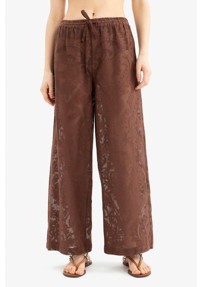 DeFacto Dantelli Esnek Belli Beyaz Plaj Pantolonu-Fall in Love D9767AX25SMBN319