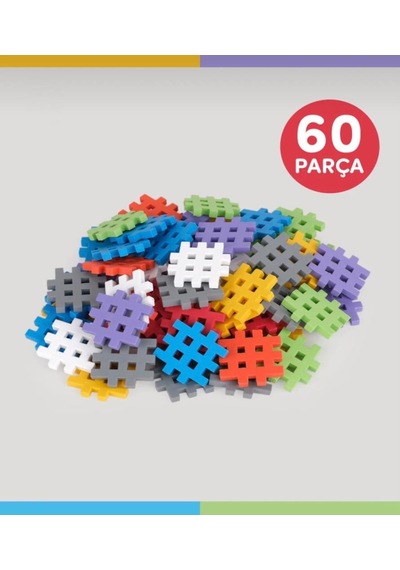 60 Parça Eğitici Flexi Blok İnce Motor Becerilerini Geliştiren Oyuncak Yumuşak Bloklar