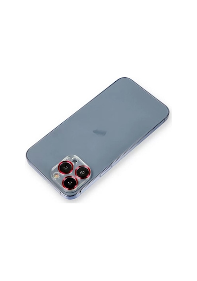 Apple İphone 12 Pro Metal Kamera Lens Koruma Cam - Kırmızı