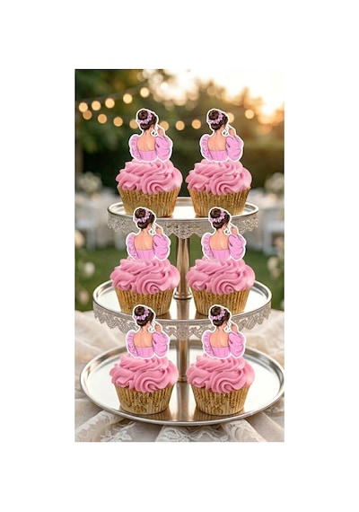 12 Adet Prenses Temalı Cupcake Kürdan Süsü Cupcake Topper
