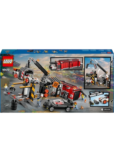 LEGO® City Hurdalık ve Arabalar 60472 - 7 Yaş ve Üzeri Çocuklar için Yaratıcı Oyuncak Yapım Seti (871 Parça)