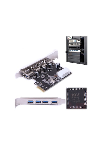 Pcı Express Pcı-E Usb 3.0 Kart 4538A Pcıe 4 Port Çoklu Çoklayıcı