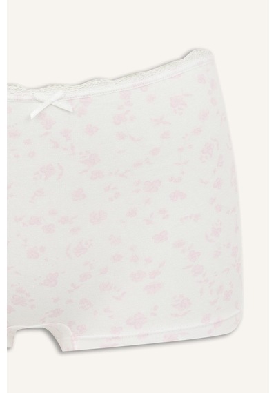 Defacto Çiçek Desenli Dantel Detaylı Penye Açık Pembe Boxer H6474ax26sppn648 Pembe-pn648