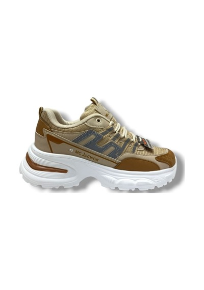 Marco Jamper 2286-26 Anorak Deri Anatomik Kadın Sneaker Taba Bej