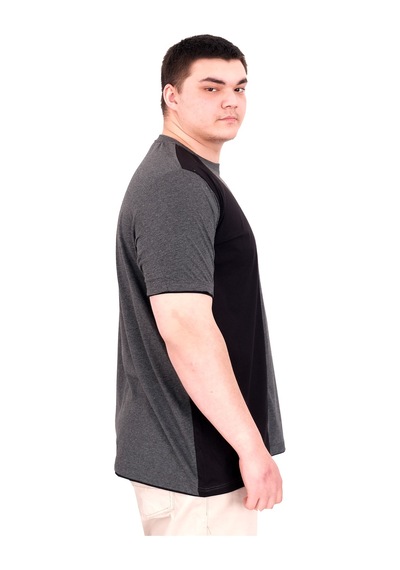 Mode Xl Büyük Beden Erkek T-shirt Parçalı Md08 U22134 Antrasit Antrasit