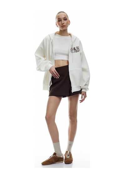 Koton Kapüşonlu Fermuarlı Arkası Baskılı Cepli Şardonlu Oversize Sweatshirt Ekru 6wal10141ık Ekru Koton Kapüşonlu Fermuarlı Arkası Baskılı Cepli Şardonlu Oversize Sweatshirt Ekru 6wal10141ık Ekru