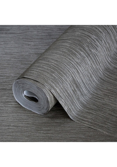 Textured Plain Wallpaper Duvar Kağıdı, Koyu, Gri, Gümüş- Ephes 6801-8, 10,60 M²