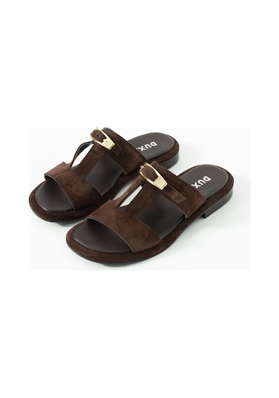 Duxal Shoes Jade Kadın Hakiki Deri Süet Kahverengi Gold Tokalı Terlik Acıkahve Duxal Shoes Jade Kadın Hakiki Deri Süet Kahverengi Gold Tokalı Terlik Acıkahve
