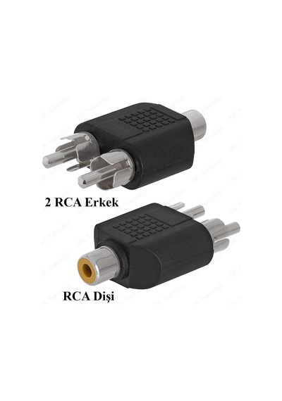 RCA Dişi - 2 RCA Erkek Y Splitter Ses Adaptörü Dönüştürücü