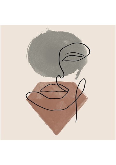 Line Art Obje Bitki Surat Doğal Taş Bardak Altlığı 4'lü Set - Natural Stone Coasters - Taş Çok Renkli