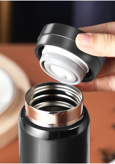 Minimo Mini Termos Paslanmaz Çelik Su Termos, Kaliteli Vakum Termos 200 Ml Siyah