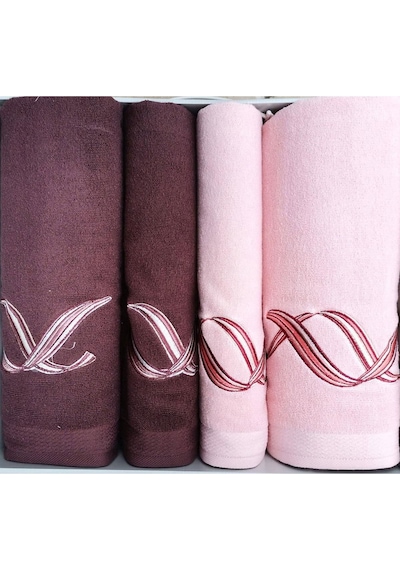 Özdilek Pink Wave Best Set Hamam Takımı Bordo-pembe Çok Renkli