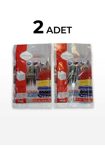 2 Adet 50x70 Cm Vakumlu Poşet - %75 Yer Tasarruflu Kıyafet Ve Tekstil Vakumlu Hurç Seti