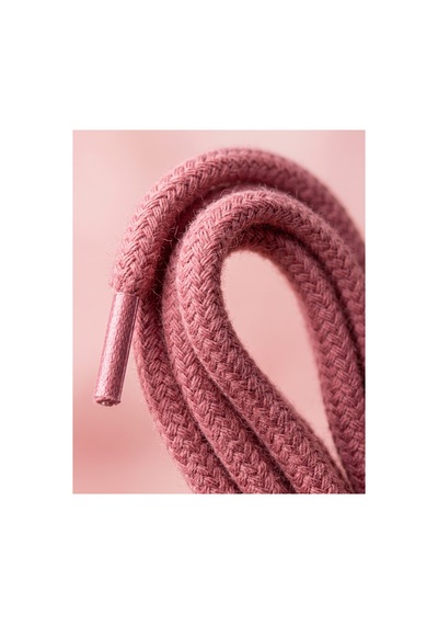 Last İcon Pembe Örgülü Yuvarlak İp Ayakkabı Bağcığı Kadın Şık Tasarım 120 Cm Pembe