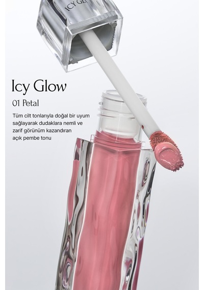 Muzigae Mansion Uzun Süre Parlak Görünüm Sunan Lip Gloss Icy Glow 01 Petal 01 Petal