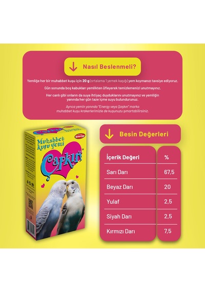 Çapkın Muhabbet Kuşu Yemi - 3 Adet 300 G