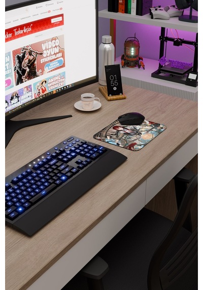 Steins Gate Kaymaz Dikişli Kauçuk Oyuncu Mousepad V5 - 22x18 Gaming Mouse Pad Fare Altlığı