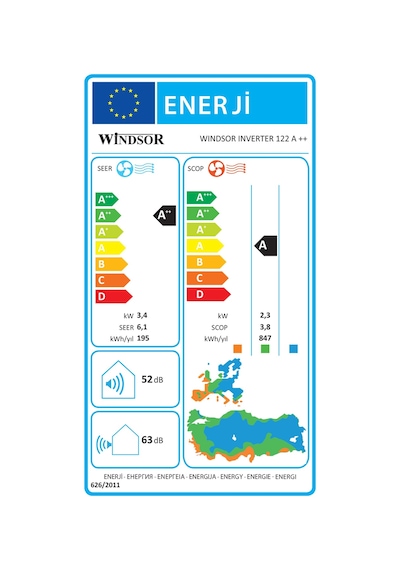 Windsor Inverter 122 12000 BTU Duvar Tipi Klima