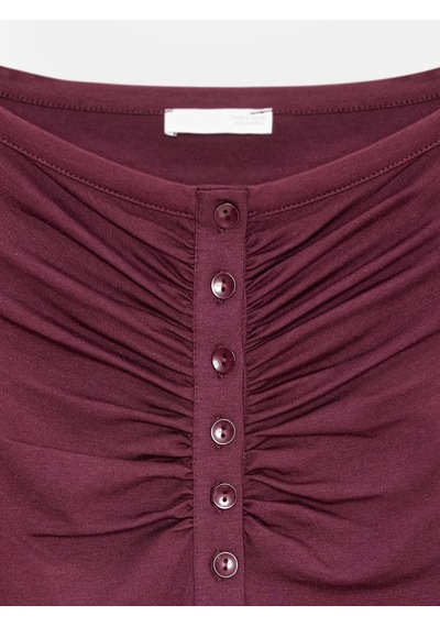 Dilvin 32661 Düğme Detaylı Bodysuit-bordo