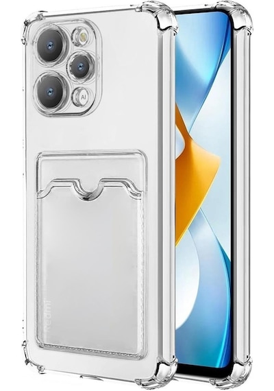Apsuwa Xiaomi Redmi 12 Kamera Korumalı Kartlıklı Setra Şeffaf Silikon Kılıf