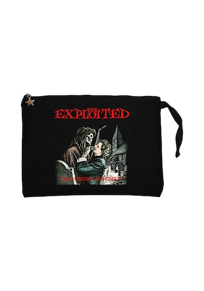 The Exploited Death Before  Siyah Clutch Cüzdan / El Çantası Siyah