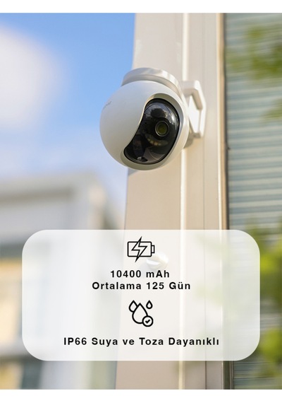 Hb8 2k Akıllı Pille Çalışan Yatay Ve Dikey Hareketli Wi-fi Kamera Fynix Teknoloji