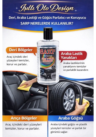 Sarp Protectant Lastik Parlatıcı Deri Vinil Plastik Koruyucu Jel 200 Ml