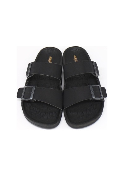 Nesil Shoes Bnt 53001 Siyah Anatomik Tokalı Erkek Terlik Siyah