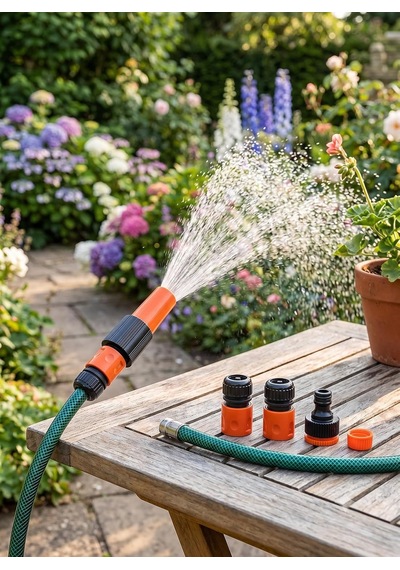 1/2" Hortum Uyumlu 4'lü Ayarlanabilir Sulama Tabancası Ve Bağlantı Seti