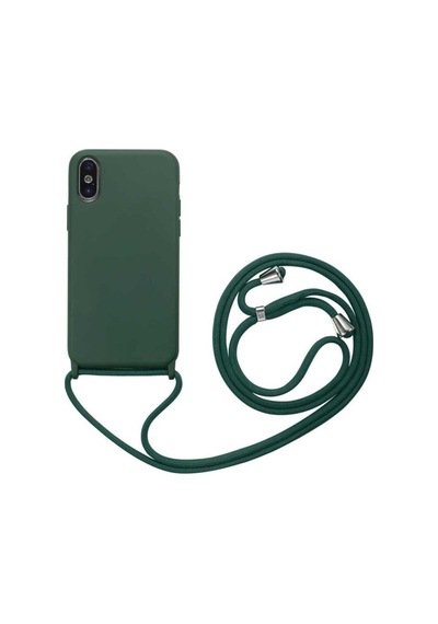 Apple Uyumlu iPhone Xs 5.8 Kılıf Zore Ropi Kapak Koyu Yeşil
