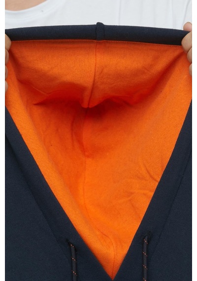 Polostate Erkek Arizona Nakışlı Kapüşonlu 3 İplik Sweatshirt Lacivert