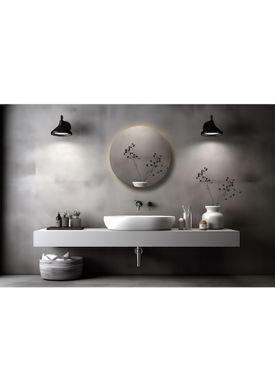 Banyo Dolabı Aynalı Dokunmatik Ledli Flora Suny Antrasit