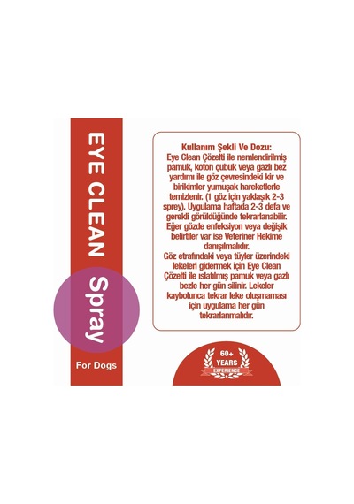 Pet-technic Eye Clean Spray, Köpekler İçin Göz Çevresi Temizleyici,%3 Borik Asit İçerikli, 100 Ml