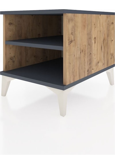 Kronos Komodin Tek Raflı 44x59x48 Çam-antrasit Atlas Çam