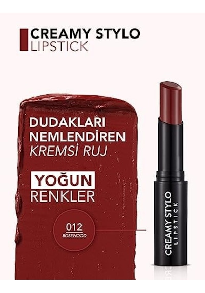 Yarı Parlak Stick Ruj- Creamy Stylo Lipstick -012 Rosewood-8682536013727 0