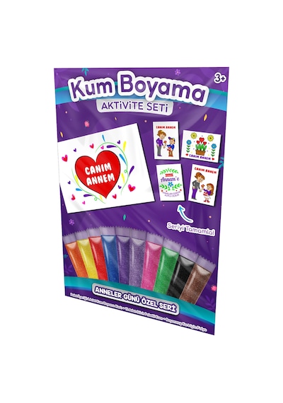 Canım Annem'E Kalpli Çiçekler Anneler Günü Özel Kum Boyama Akti