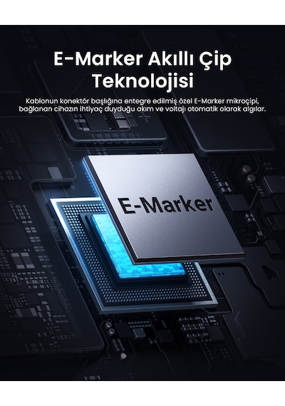 Ugreen Usb-c To Ubb-c 240w Dijital Göstergeli Örgü Hızlı Şarj Kablosu, 1m, Siyah, 65866