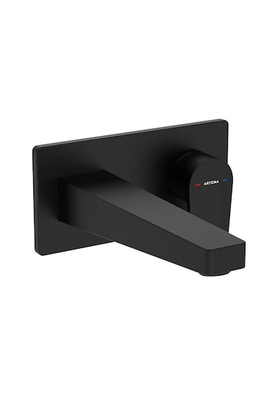 Artema Flow Square Sıva Üstü Ankastre Lavabo Bataryası Mat Siyah A4318036