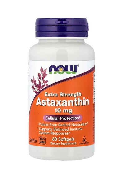 Now Foods Astaxanthin Antioxidants Immune System 10 Mg 60 Softgels