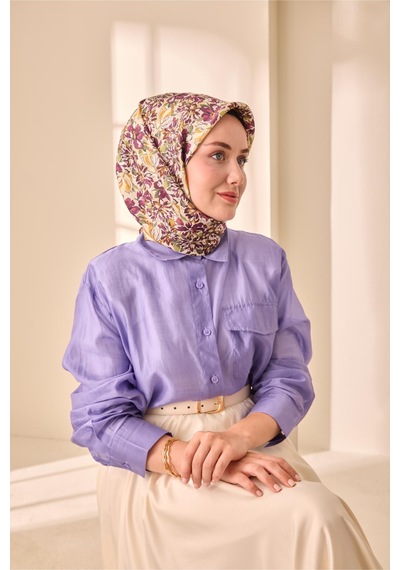 Silk Home Twill İpek Eşarp 11477-10 Ekru, Mürdüm, Gold, Haki, Bej