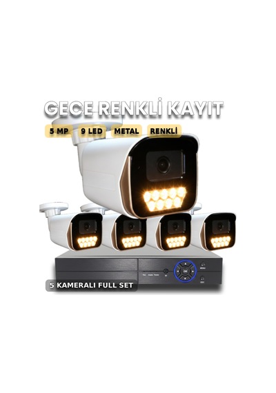 Geniş Alan Gözetim: Mega-5x Renkli Gece, Metal Kasa Aı Güvenlik Paketi