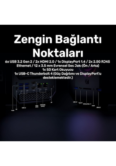 Raxius MP M1A-İ9-3080-129H017 i9-12900H 16 GB 512 GB SSD RTX3080 W11P Mini Pc