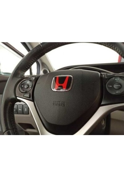 Honda Civic İes Makyajlı-fd6-fb7 Fc5 Fk7 Uyumlu Kırmızı Direksiyon Logosu 5x4 Cm Kırımızı