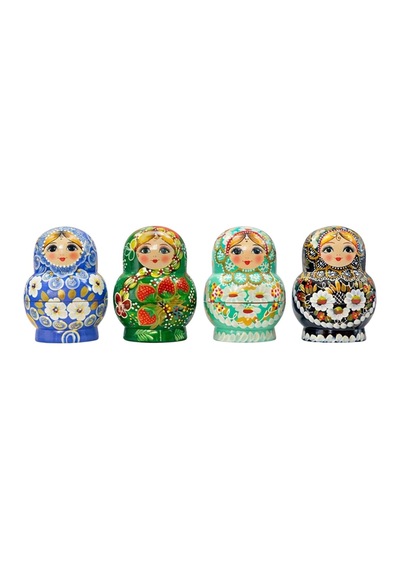 Onlu Ahşap Matruşka Bebek Seti Tombul 15cm Renkli 10 Parça T15