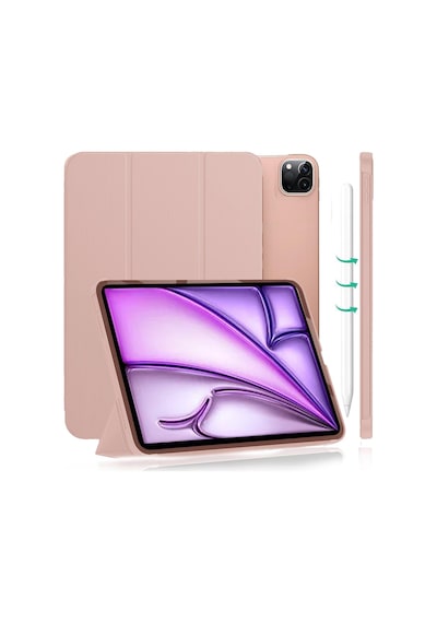 Apple Uyumlu iPad  Air 13" M3 2025 / M2 2024 Kılıf Kapaklı Smart Standlı Uyku Modlu Akıllı Case Yeşil