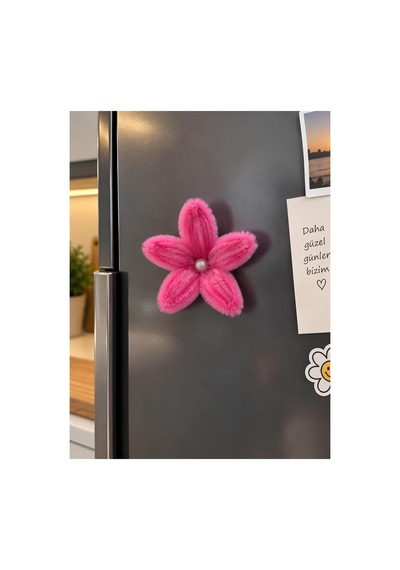 Dudu Bubu 2 Li Çiçekli Buzdolabı Magneti Pembe