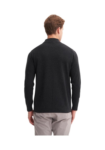 Cazador Slim Fit Courspoun Premium Yarım Balıkçı Kazak Siyah