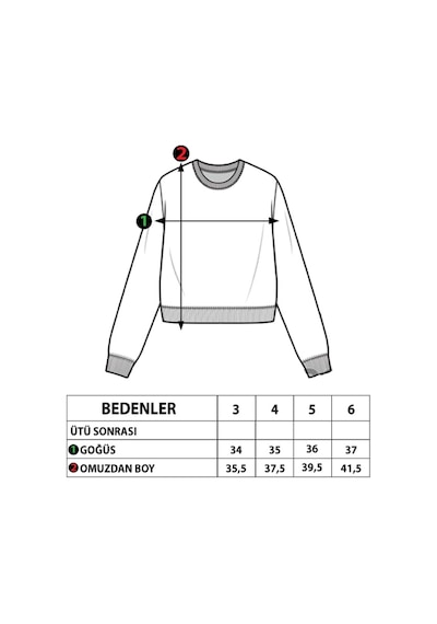 Toontoy Kız Çocuk Garnili Baskılı Sweatshirt Turuncu