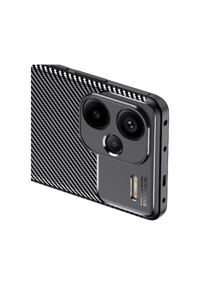 Vendas Xiaomi Redmi Note 13 Pro Plus 5g Uyumlu Kılıf Deep Dizayn Karbon Görünümlü Auto Focus Kılıf Siyah