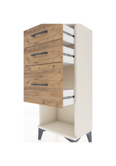 Arges Komodin 3 Çekmeceli 44x30x106 Aytaşı-çam Aytaşı